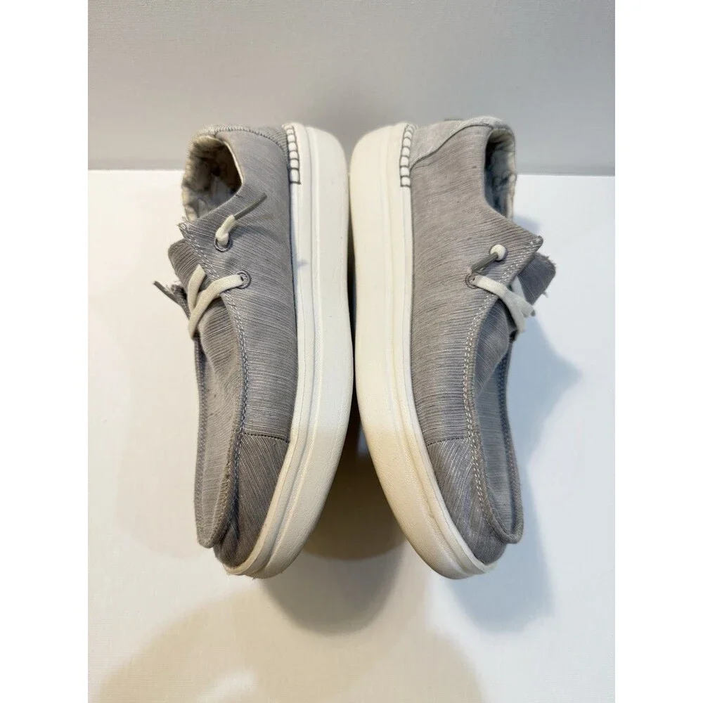 Hey Dude Wendy Rise Chambray Braid Grey Sneaker Slip On Women's Sizes US 9
